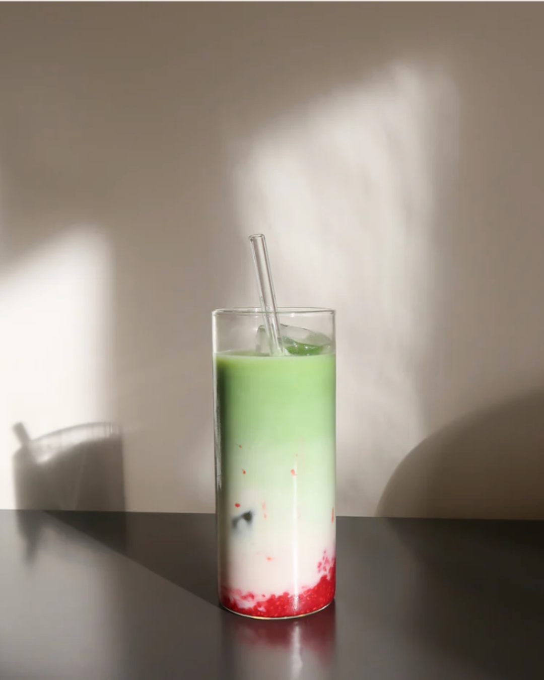 Recipe - Raspberry matcha latte with coconut milk